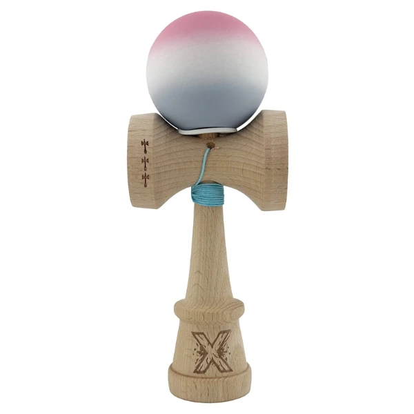 «kendama super sticky x original», rulment metalic, ața 62/65 cm, king size 7.5 x 6 x 18 cm, gradient roz-alb-gri 3