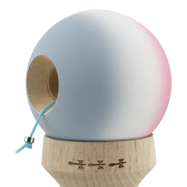 «kendama super sticky x original», rulment metalic, ața 62/65 cm, king size 7.5 x 6 x 18 cm, gradient roz-alb-gri 9