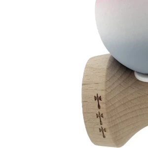 «kendama super sticky x original», rulment metalic, ața 62/65 cm, king size 7.5 x 6 x 18 cm, gradient roz-alb-gri Thumbnail 11
