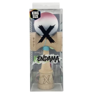 «kendama super sticky x original», rulment metalic, ața 62/65 cm, king size 7.5 x 6 x 18 cm, gradient roz-alb-gri Thumbnail 4