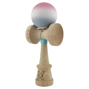 «kendama super sticky x original», rulment metalic, ața 62/65 cm, king size 7.5 x 6 x 18 cm, gradient roz-alb-gri Thumbnail 10