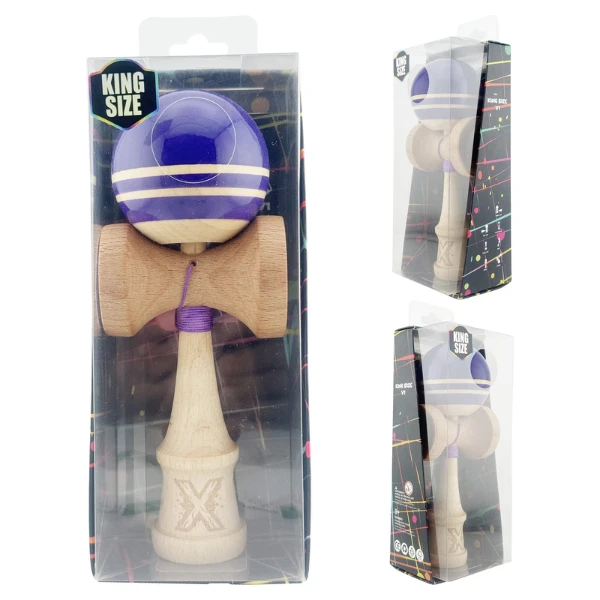 "kendama flippy x original rainbow", profesională, rulment metalic, ața 62/65 cm, ultra aderent, cupe mari, king size 7 х 6 х 18 cm, violet-maro 13