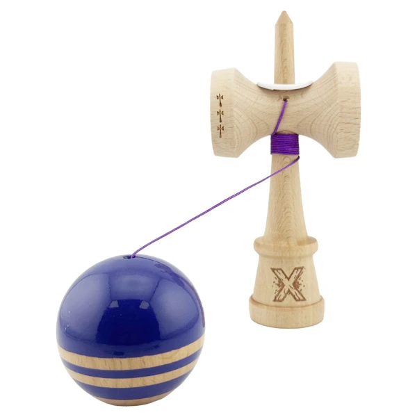 "kendama flippy x original rainbow", profesională, rulment metalic, ața 62/65 cm, ultra aderent, cupe mari, king size 7 х 6 х 18 cm, violet-maro 7