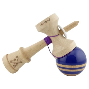 "kendama flippy x original rainbow", profesională, rulment metalic, ața 62/65 cm, ultra aderent, cupe mari, king size 7 х 6 х 18 cm, violet-maro Thumbnail 6