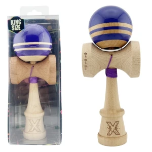 "kendama flippy x original rainbow", profesională, rulment metalic, ața 62/65 cm, ultra aderent, cupe mari, king size 7 х 6 х 18 cm, violet-maro Thumbnail 1