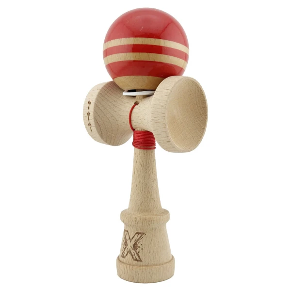 "kendama flippy x original rainbow", profesională, rulment metalic, ața 62/65 cm, ultra aderent, cupe mari, king size 7 х 6 х 18 cm, rosu-maro 11