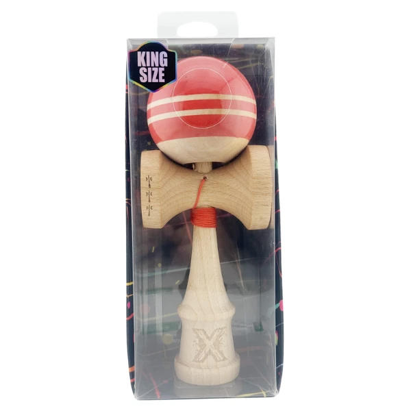 "kendama flippy x original rainbow", profesională, rulment metalic, ața 62/65 cm, ultra aderent, cupe mari, king size 7 х 6 х 18 cm, rosu-maro 4