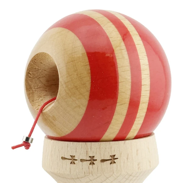 "kendama flippy x original rainbow", profesională, rulment metalic, ața 62/65 cm, ultra aderent, cupe mari, king size 7 х 6 х 18 cm, rosu-maro 5