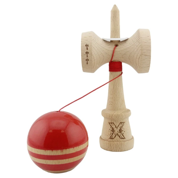 "kendama flippy x original rainbow", profesională, rulment metalic, ața 62/65 cm, ultra aderent, cupe mari, king size 7 х 6 х 18 cm, rosu-maro 10