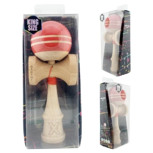 "kendama flippy x original rainbow", profesională, rulment metalic, ața 62/65 cm, ultra aderent, cupe mari, king size 7 х 6 х 18 cm, rosu-maro Thumbnail 13