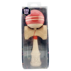 "kendama flippy x original rainbow", profesională, rulment metalic, ața 62/65 cm, ultra aderent, cupe mari, king size 7 х 6 х 18 cm, rosu-maro Thumbnail 4