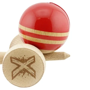 "kendama flippy x original rainbow", profesională, rulment metalic, ața 62/65 cm, ultra aderent, cupe mari, king size 7 х 6 х 18 cm, rosu-maro Thumbnail 6