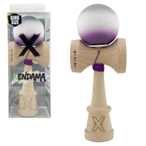 «kendama super sticky x original», rulment metalic, ața 62/65 cm, king size 7.5 x 6 x 18 cm, gradient gri-mov Thumbnail 2