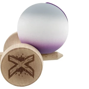 «kendama super sticky x original», rulment metalic, ața 62/65 cm, king size 7.5 x 6 x 18 cm, gradient gri-mov Thumbnail 6