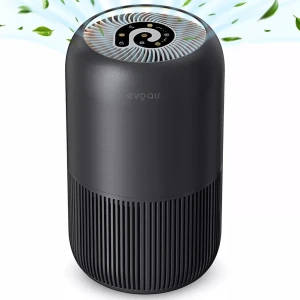 Purificator de aer evoair, yuvospin, lampă uv-c, filtru 3in1, true hepa, carbon activ,negru