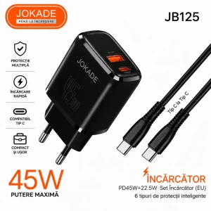 Încărcător dual port pd48w+22.5w typec-typec jb125b