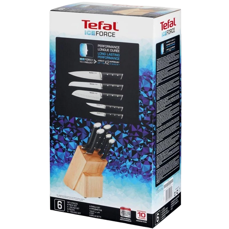 Набор ножей tefal k232s574, чёрный 6