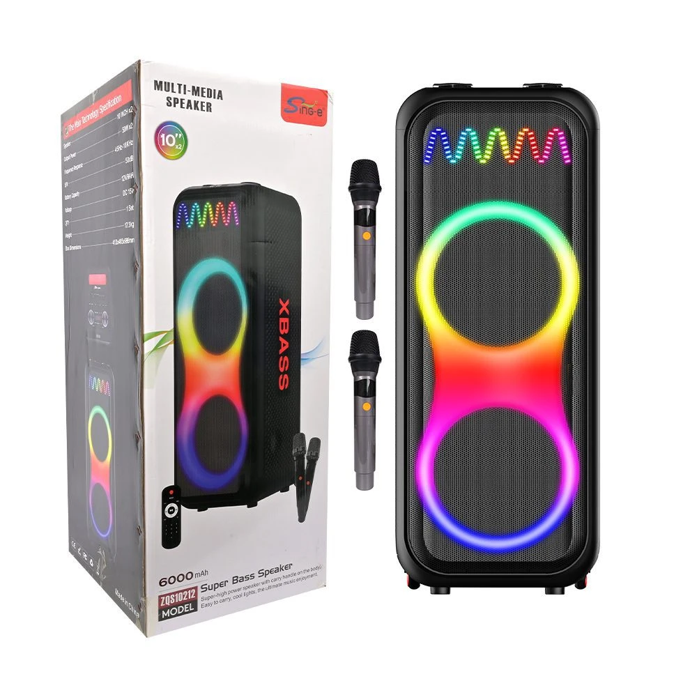 Boxă dublă sing-e zqs10212 rgb party, 10 inch, 100w, neagră 2