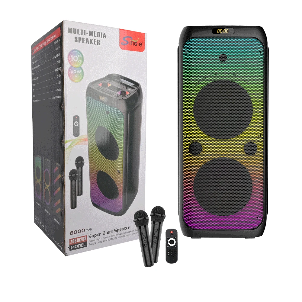 Boxă dublă sing-e zqs10208 rgb party, 50w, neagră 3