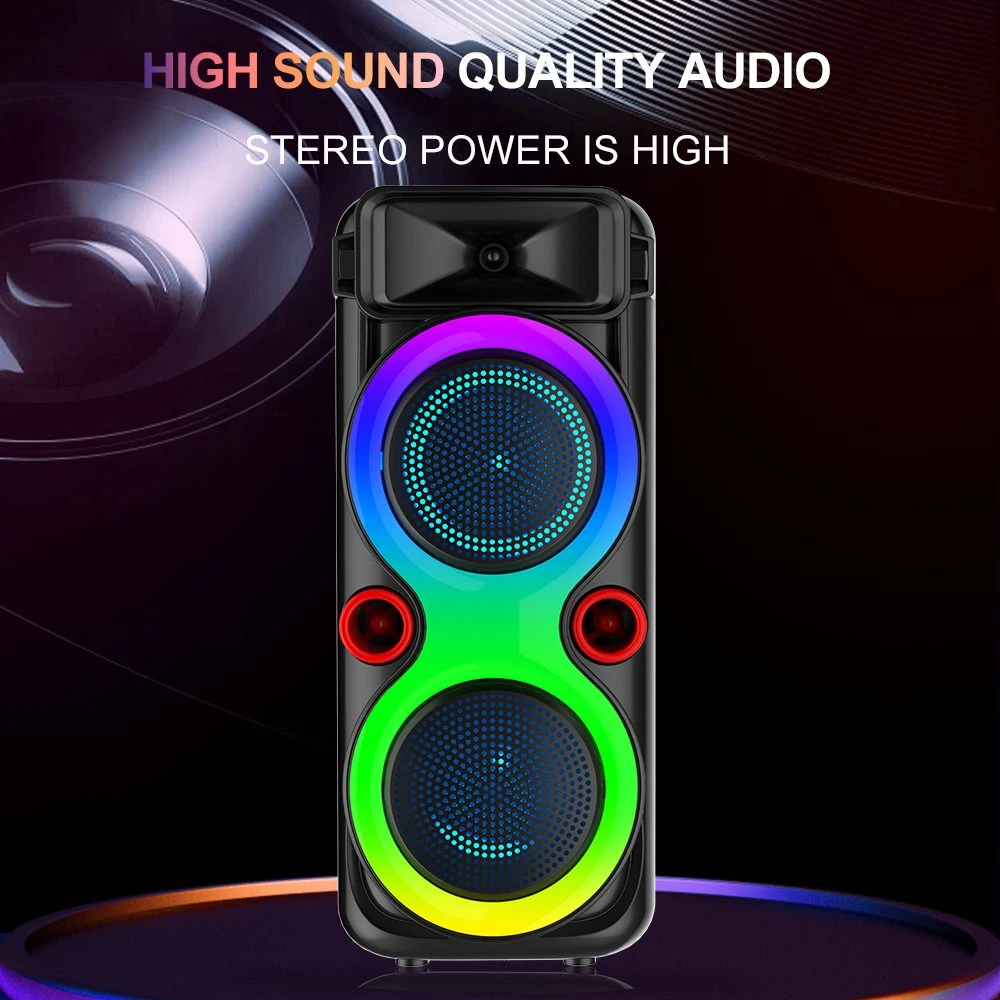 Boxă dublă sing-e zqs8275 rgb party, 8 inch, 30w, neagră 2