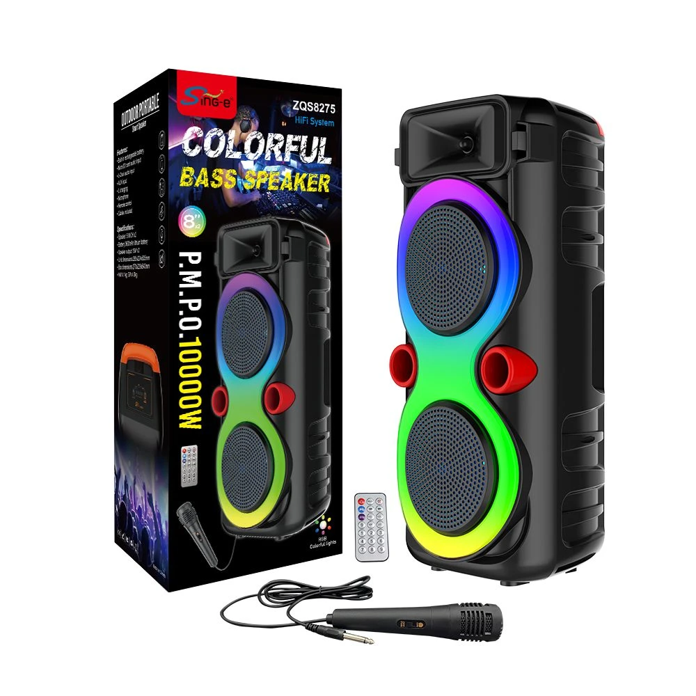 Boxă dublă sing-e zqs8275 rgb party, 8 inch, 30w, neagră 3