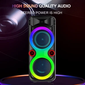 Boxă dublă sing-e zqs8275 rgb party, 8 inch, 30w, neagră Thumbnail 1