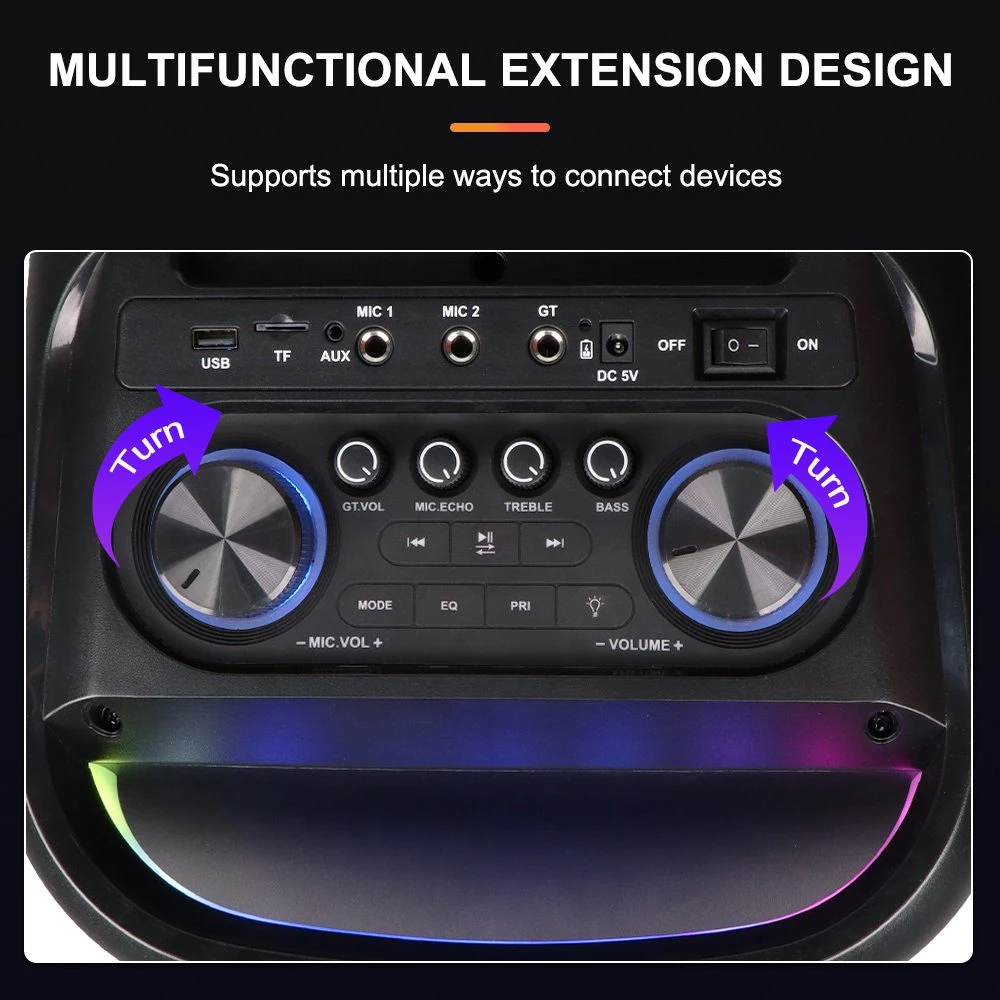 Boxă dublă sing-e zqs8258 rgb party, 40w, neagră 2