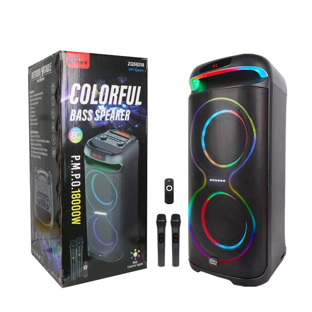 Boxă dublă sing-e zqs8258 rgb party, 40w, neagră 3