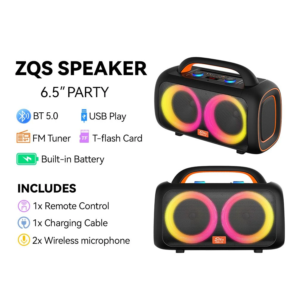 Boxă dublă sing-e zqs-l19 rgb party, 40w, neagră 3