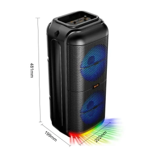 Boxă dublă sing-e zqs6227 rgb party, 20w, neagră Thumbnail 1