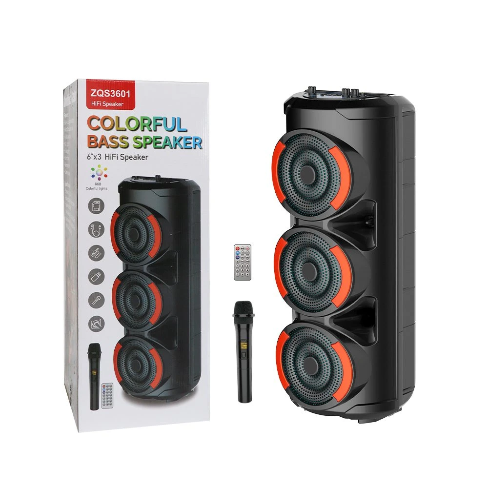 Sing-e zqs3601 rgb тройная акустическая система для вечеринок, 6,5 дюймов, 20 вт, черная. 3