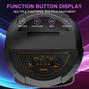 Boxă triplă sing-e zqs3601 rgb party, 6,5 inch, 20w, neagră
