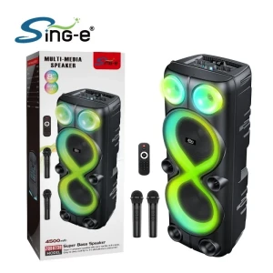 Boxă dublă sing-e zqs8238 rgb party, 8 inch, 40w, neagră Thumbnail 4