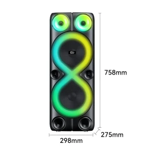 Boxă dublă sing-e zqs8238 rgb party, 8 inch, 40w, neagră Thumbnail 1