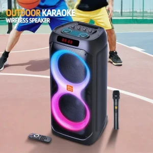 Динамик sing-e zqs8280 rgb party dual speaker, 8 дюймов, 50 вт, черный. Thumbnail 2