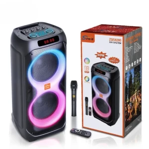 Динамик sing-e zqs8280 rgb party dual speaker, 8 дюймов, 50 вт, черный. Thumbnail 4