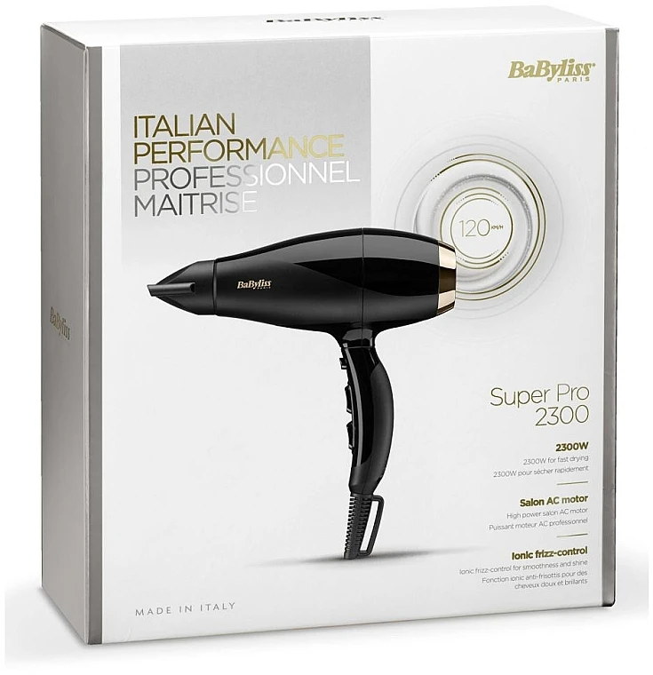 Фен babyliss super pro 6714e, 2300 вт, чёрный 5
