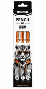 Creion simplu cu radiera hongu black wood  hl-25011  1/12