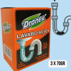 Curatator de tevi dranex, lavabo acici, 3х70 gr, 210 gr Thumbnail 2