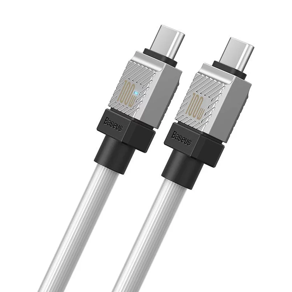 Baseus cable coolplay series type-c to type-c 5a 100w 1м, белый 2
