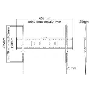 Фиксированное настенное крепление reflecta plano flat 70-6040, чёрный Thumbnail 2
