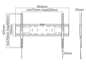 Фиксированное настенное крепление reflecta plano flat 70-6040, чёрный Thumbnail 3
