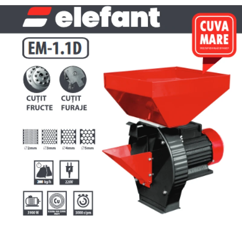 Кормоизмельчитель + фруктовые терки elefant em1.1d 5