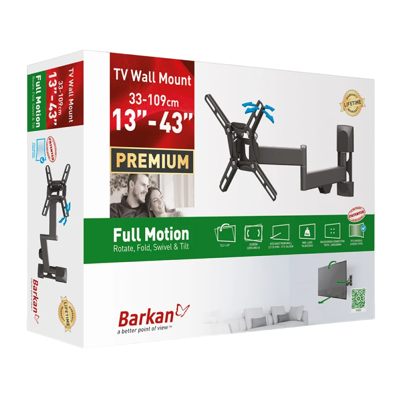 Настенное крепление для телевизора barkan 2400, чёрный 5