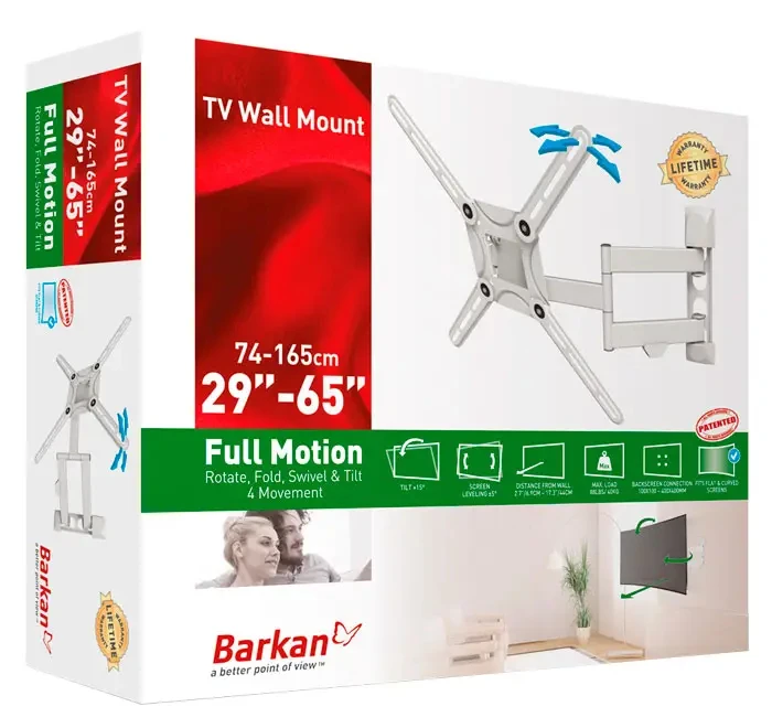 Настенное крепление для телевизора barkan 3400w, белый 4