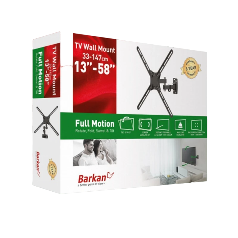 Suport tv de perete barkan e3423, negru 3