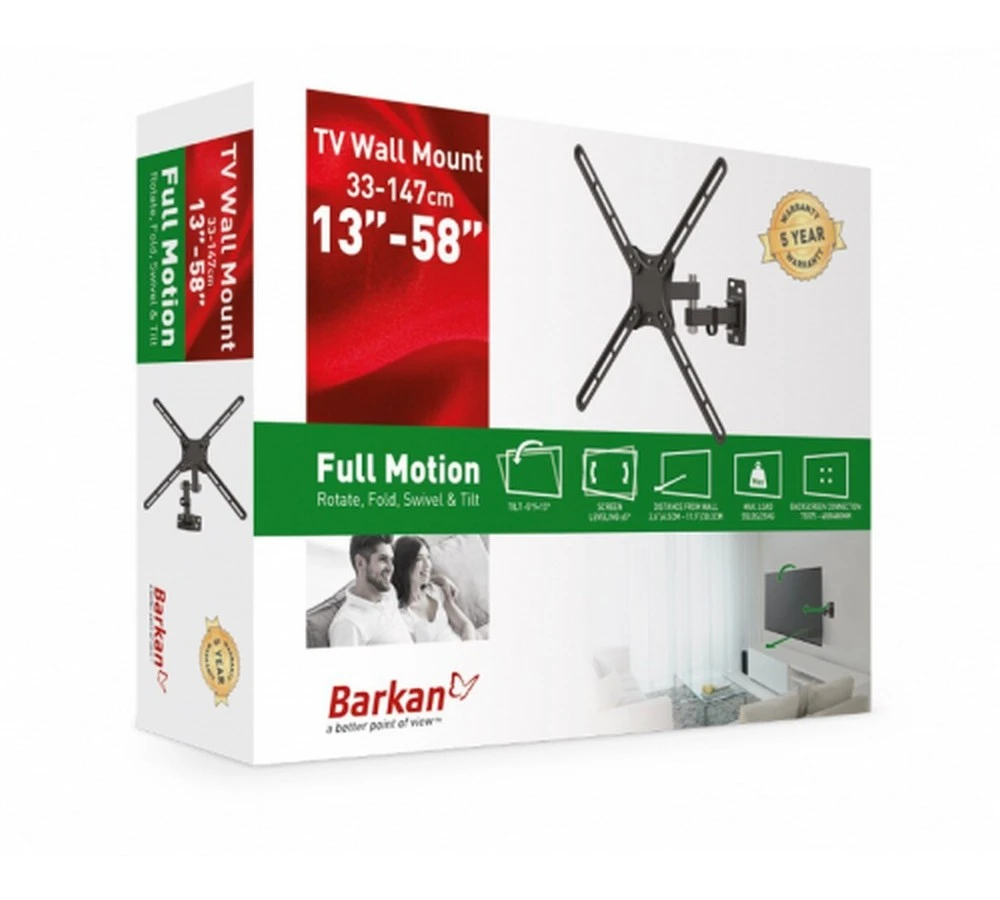 Suport tv de perete barkan e3423, negru 2