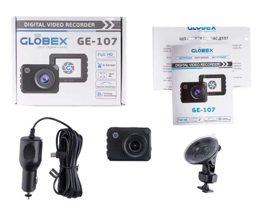 Автомобильный видеорегистратор globex ge-107, full-hd 1080p, чёрный 11