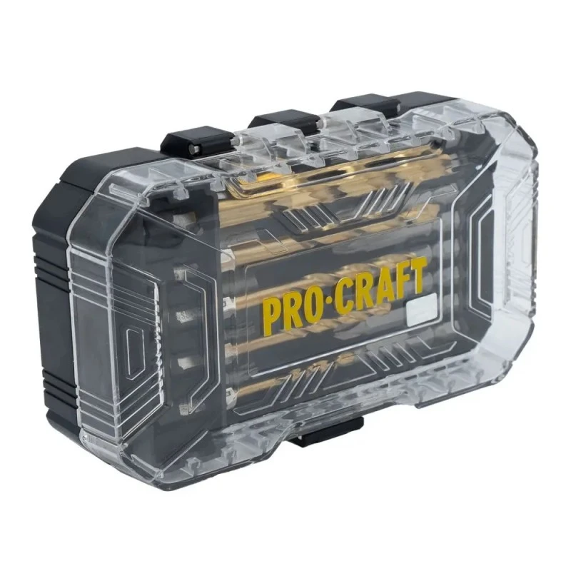 Set burghie și biți procraft dbs18, 18 buc. în ambalaj, oțel s2 3