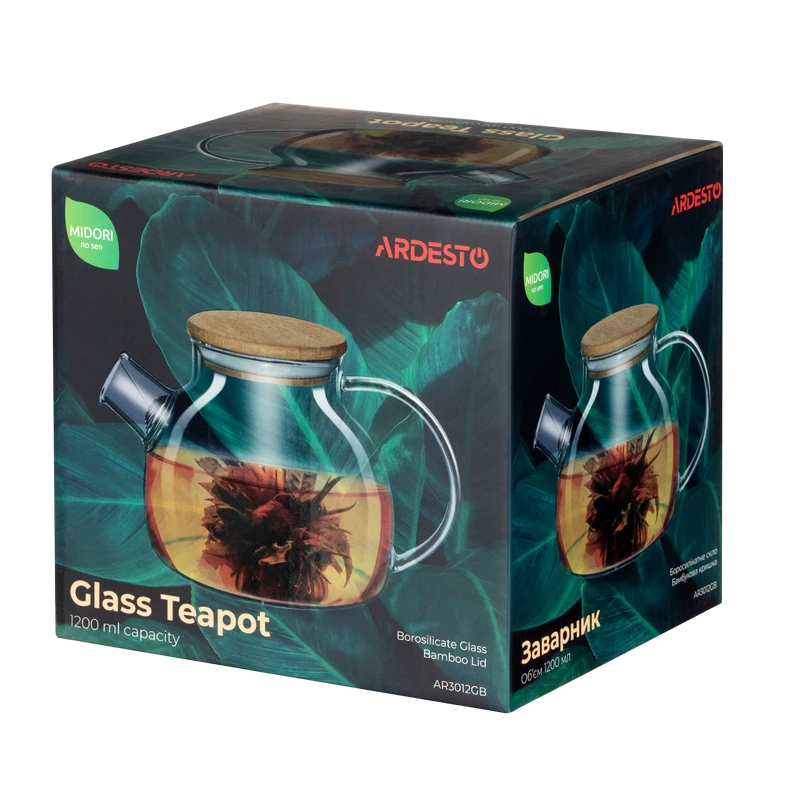 Заварочный чайник ardesto ar3012gb, 1,2л, прозрачный 3